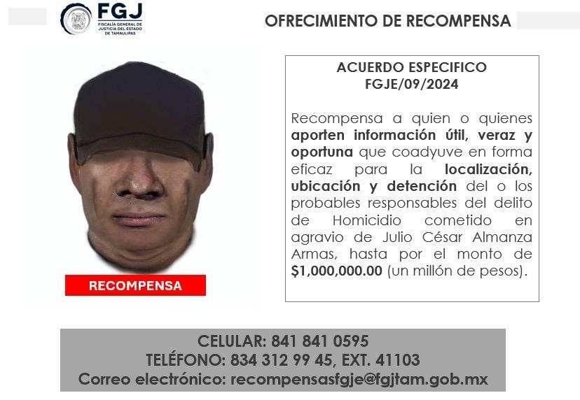 Ofrecen recompensa contra sujeto  que habría participado en la muerte de Julio Almanza Armas