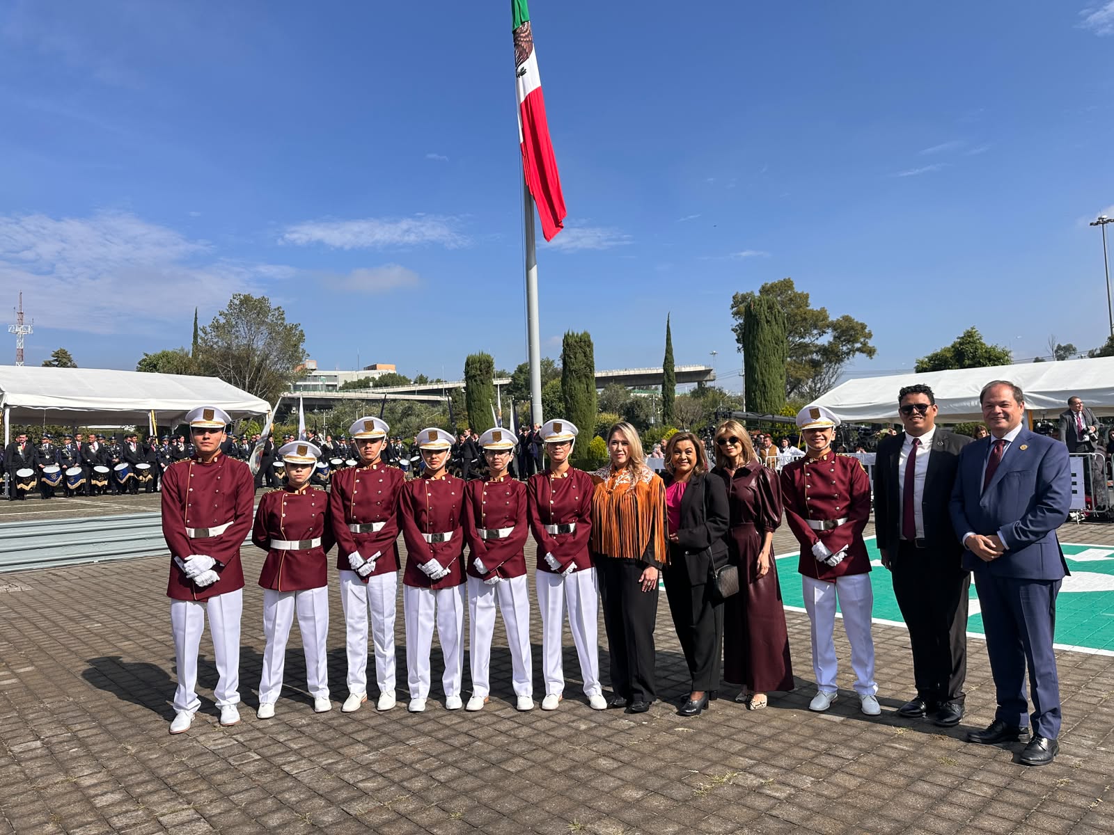 Escolta de bandera de la FEV-UAT destaca en ceremonia del INE en el inicio del Proceso Electoral 2026-2027