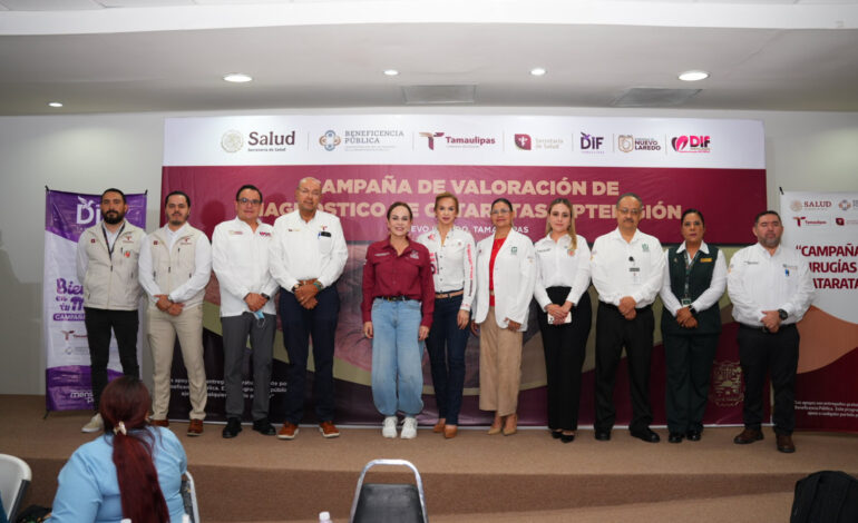 SE UNE GOBIERNO DE CARMEN LILIA CANTUROSAS A CAMPAÑA DE SALUD VISUAL DEL GOBIERNO DEL ESTADO EN NUEVO LAREDO